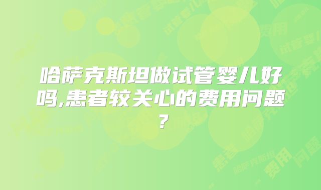 哈萨克斯坦做试管婴儿好吗,患者较关心的费用问题?