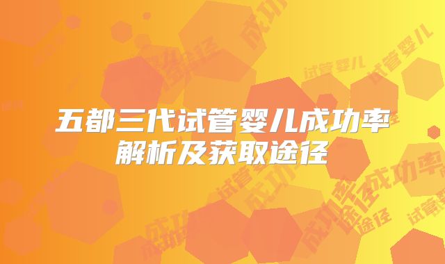 五都三代试管婴儿成功率解析及获取途径