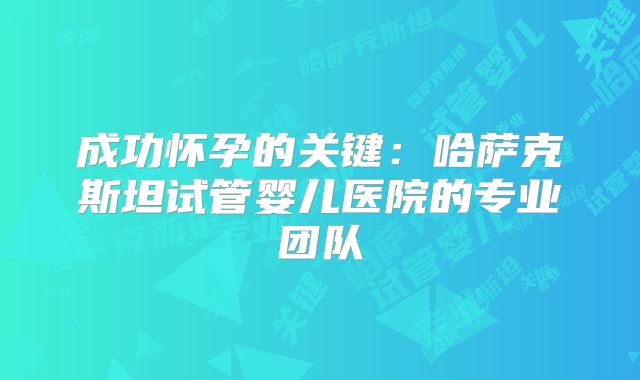 成功怀孕的关键:哈萨克斯坦试管婴儿医院的专业团队