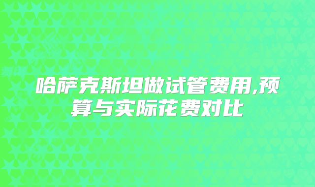 哈萨克斯坦做试管费用,预算与实际花费对比