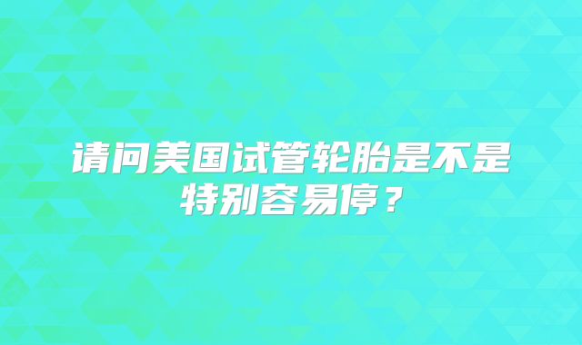 请问美国试管轮胎是不是特别容易停？