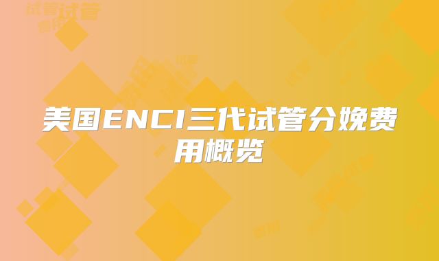 美国ENCI三代试管分娩费用概览
