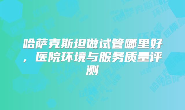 哈萨克斯坦做试管哪里好, 医院环境与服务质量评测