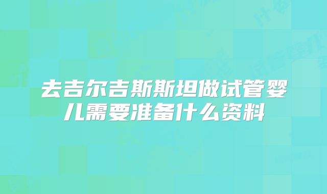 去吉尔吉斯斯坦做试管婴儿需要准备什么资料