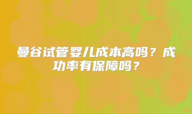 曼谷试管婴儿成本高吗?成功率有保障吗?