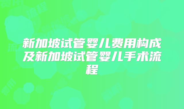 新加坡试管婴儿费用构成及新加坡试管婴儿手术流程