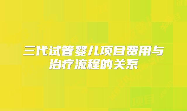 三代试管婴儿项目费用与治疗流程的关系