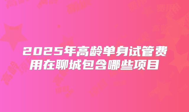 2025年高龄单身试管费用在聊城包含哪些项目