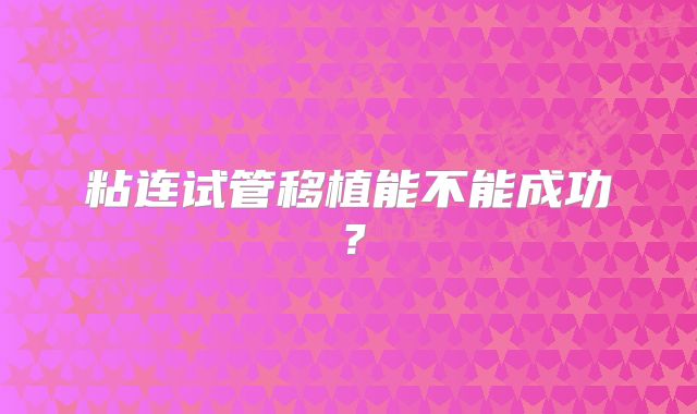 粘连试管移植能不能成功?