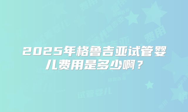 2025年格鲁吉亚试管婴儿费用是多少啊?