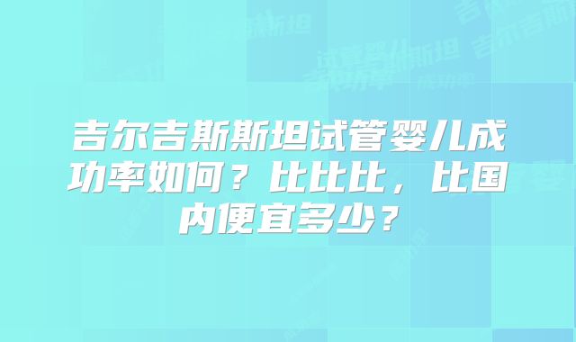 吉尔吉斯斯坦试管婴儿成功率如何？比比比，比国内便宜多少？