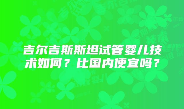 吉尔吉斯斯坦试管婴儿技术如何?比国内便宜吗?