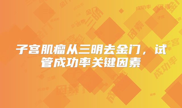 子宫肌瘤从三明去金门,试管成功率关键因素