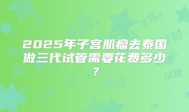2025年子宫肌瘤去泰国做三代试管需要花费多少？