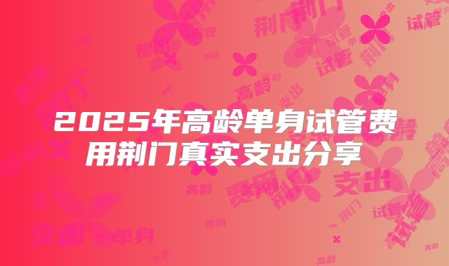 2025年高龄单身试管费用荆门真实支出分享