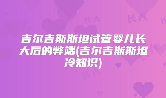 吉尔吉斯斯坦试管婴儿长大后的弊端(吉尔吉斯斯坦冷知识)