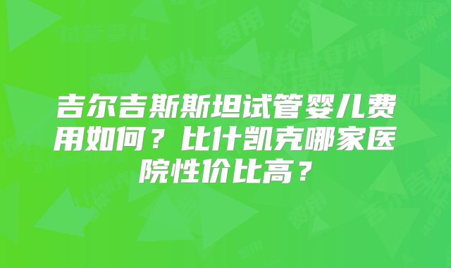 吉尔吉斯斯坦试管婴儿费用如何?比什凯克哪家医院性价比高?