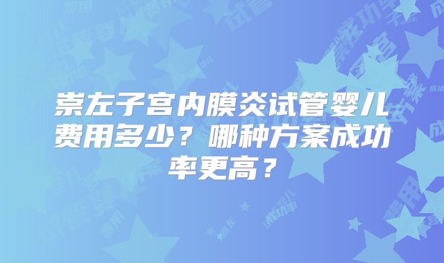 崇左子宫内膜炎试管婴儿费用多少？哪种方案成功率更高？