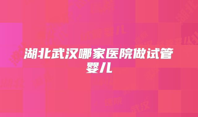 湖北武汉哪家医院做试管婴儿
