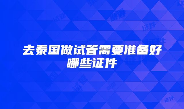 去泰国做试管需要准备好哪些证件