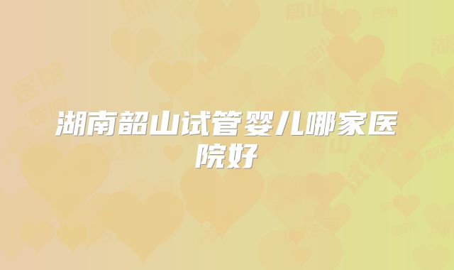 湖南韶山试管婴儿哪家医院好