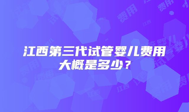 江西第三代试管婴儿费用大概是多少?