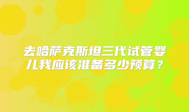 去哈萨克斯坦三代试管婴儿我应该准备多少预算？