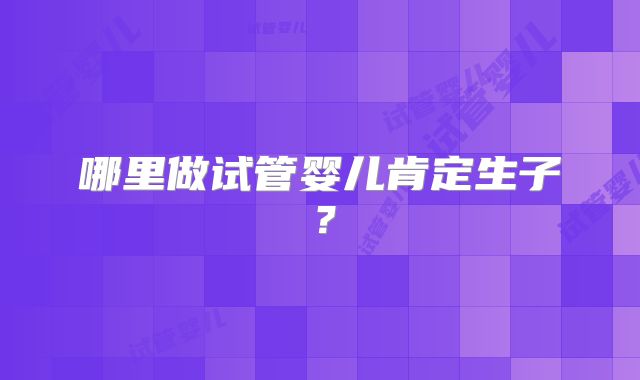 哪里做试管婴儿肯定生子？