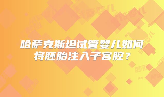 哈萨克斯坦试管婴儿如何将胚胎注入子宫腔?