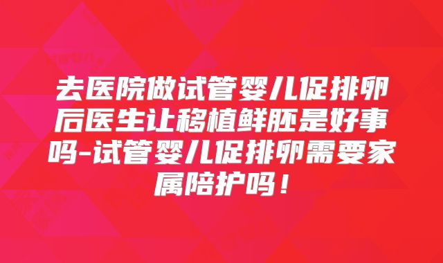 去医院做试管婴儿促排卵后医生让移植鲜胚是好事吗-试管婴儿促排卵需要家属陪护吗！