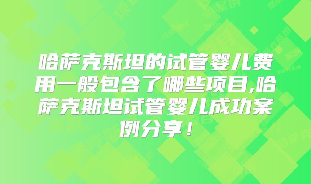 哈萨克斯坦的试管婴儿费用一般包含了哪些项目,哈萨克斯坦试管婴儿成功案例分享!
