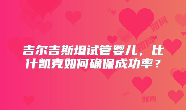 吉尔吉斯坦试管婴儿,比什凯克如何确保成功率?