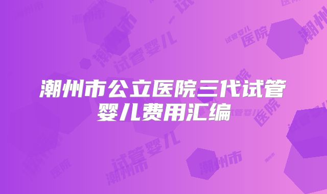 潮州市公立医院三代试管婴儿费用汇编