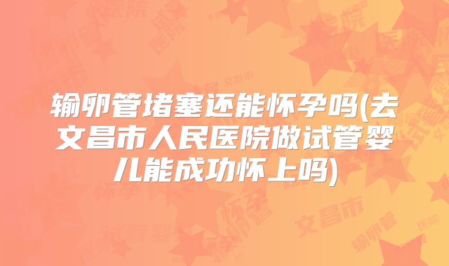 输卵管堵塞还能怀孕吗(去文昌市人民医院做试管婴儿能成功怀上吗)