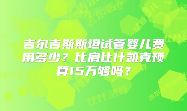 吉尔吉斯斯坦试管婴儿费用多少？比肩比什凯克预算15万够吗？