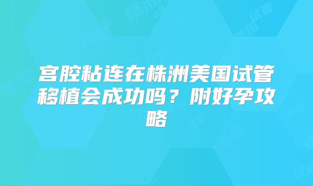 宫腔粘连在株洲美国试管移植会成功吗?附好孕攻略
