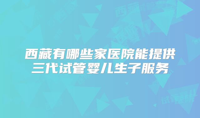 西藏有哪些家医院能提供三代试管婴儿生子服务