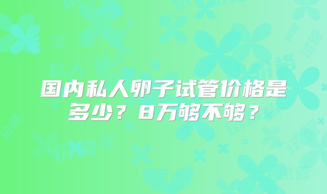 国内私人卵子试管价格是多少?8万够不够?