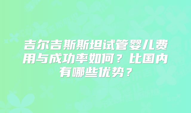 吉尔吉斯斯坦试管婴儿费用与成功率如何?比国内有哪些优势?