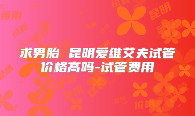 求男胎 昆明爱维艾夫试管价格高吗-试管费用
