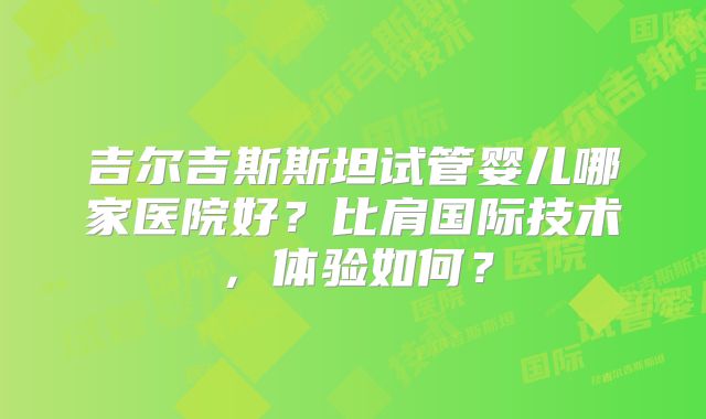 吉尔吉斯斯坦试管婴儿哪家医院好？比肩国际技术，体验如何？