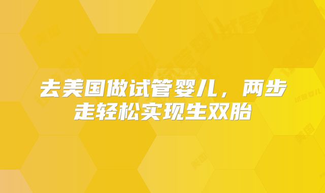 去美国做试管婴儿，两步走轻松实现生双胎