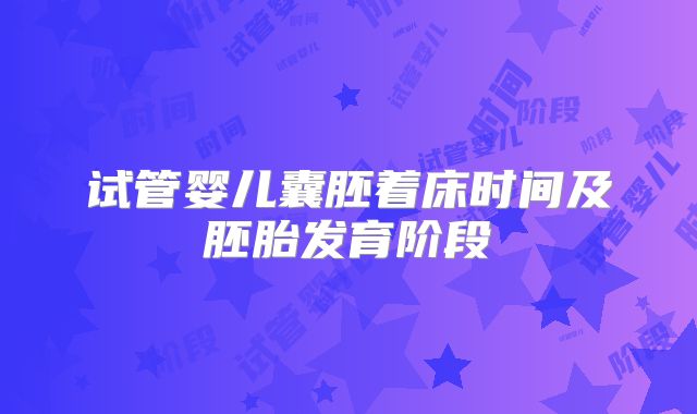 试管婴儿囊胚着床时间及胚胎发育阶段