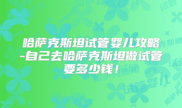 哈萨克斯坦试管婴儿攻略-自己去哈萨克斯坦做试管要多少钱！