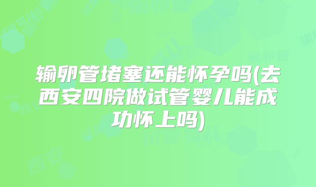 输卵管堵塞还能怀孕吗(去西安四院做试管婴儿能成功怀上吗)