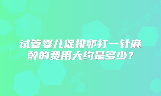 试管婴儿促排卵打一针麻醉的费用大约是多少?
