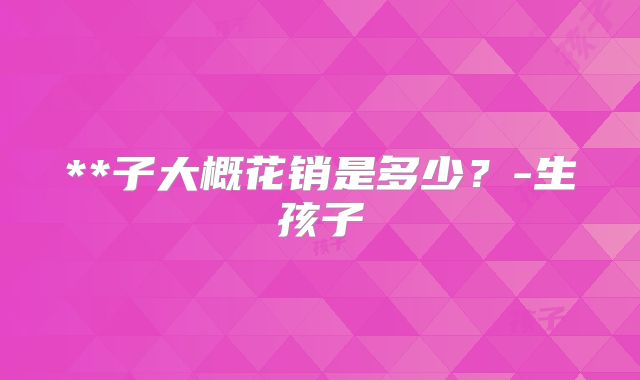 **子大概花销是多少？-生孩子