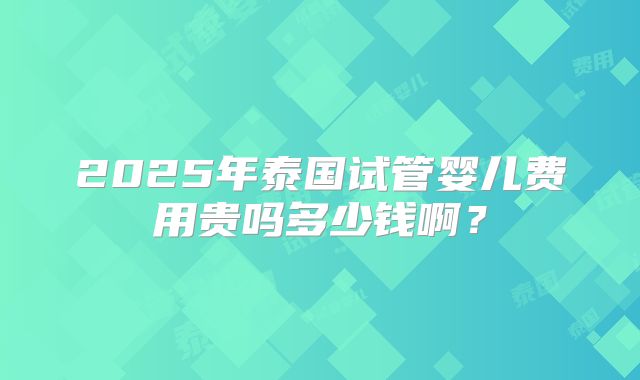 2025年泰国试管婴儿费用贵吗多少钱啊？