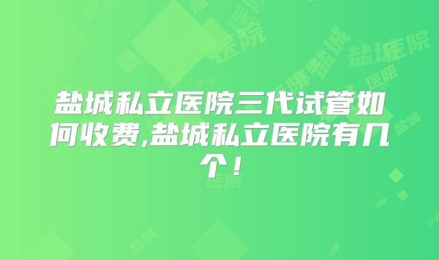 盐城私立医院三代试管如何收费,盐城私立医院有几个！
