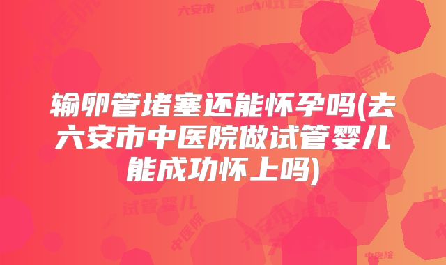 输卵管堵塞还能怀孕吗(去六安市中医院做试管婴儿能成功怀上吗)